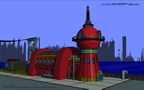 futurama planet express building comic style by mrronsfield