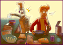 futurama fry bender baking fun by missuspatches