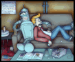 futurama bender fry friday nights watching tv by missuspatches