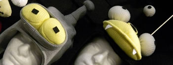 Nibbler & Bender bennie hats from Toynami / Futurama at Toy Fair 2012
