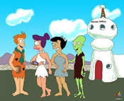 Meet the Frystones (Flinstones / Futurama crossover) by Gulliver63