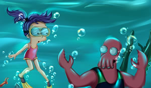 Blue Sunday (Alice & zoidberg under the sea) by MissFuturama