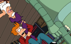 Fry and Leela in an upside down universe by FuturamaFreak1